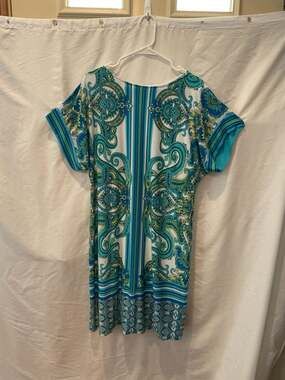 Studio One New York Brand Teal/ Blue  Shift Dress